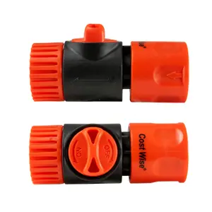 Water butt/rain barrel/strorage tank outlet valve+adaptor/connector.Easy turn flow control,universal male hose connection