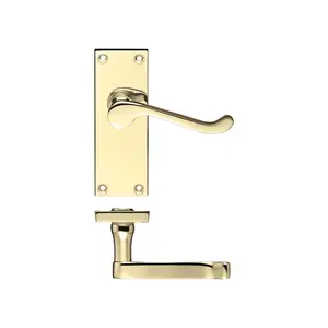 Raffertie Latch Door Handle (Set of 2) Electro Brass