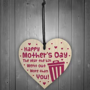 Red Ocean Funny Mothers Day Lockdown Gifts Novelty Gifts For Mum Wooden Heart Keepsake