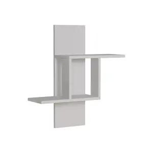 Decortie Mill 2-Tier Modern Floating Wall Shelf White 70cm