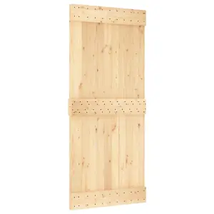 Berkfield Sliding Door with Hardware Set 90x210 cm Solid Wood Pine