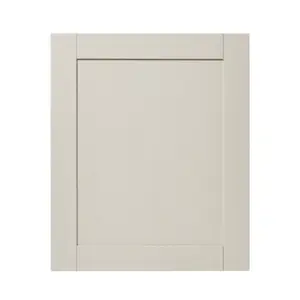 GoodHome Verbena Matt cashmere painted natural ash shaker Matt cashmere Highline Cabinet door (W)600mm (H)715mm (T)20mm