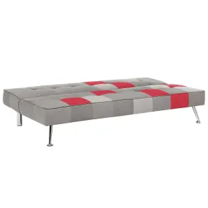 Sofa Bed OLSKER Light Grey Velvet