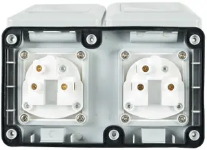 Weatherproof Outdoor Single Switch and Socket with PVC Covers