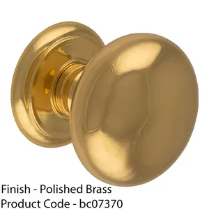 100mm Large Centre Door Knob Polished Brass Outdoor External Front Door Handle