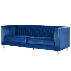 Beliani Glam Fabric Sofa Navy Blue ARVIKA