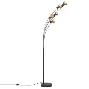 5 Light Floor Lamp Black BARAGA