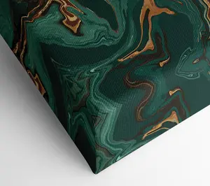 Green Fold To Gold Canvas Print Wall Art - Medium 20 x 32 Inches