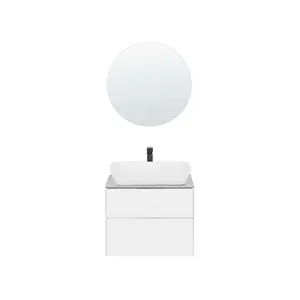 Erubey 600mm Wall Hung Single Vanity Unit White