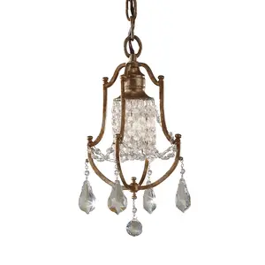 Elstead Valentina 1 Light Ceiling Mini Pendant Bronze, E27