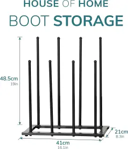 House of Home 4 Pair Dryer Metal Welly Walking Boot Stand Shoe Rack Garden Shed Home Storage