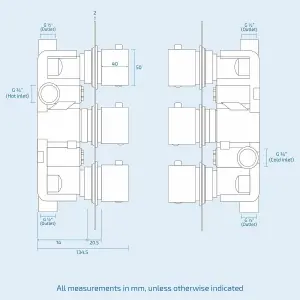 Calla Concealed Slim Overhead Shower Head 3 Dial Thermostatic Valve And Pencil Handset