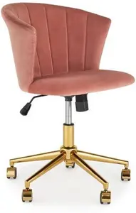 Dunelm Kendall Velvet Office Chair, Kendall Pink