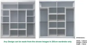 Bedroom Sliding Wardrobe with LED - Storage Space & Sleek Design comes in Width 100cm/120cm/150cm/180cm/203cm/250cm (Oak, 203cm)