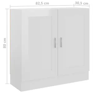 Berkfield Book Cabinet High Gloss White 82.5x30.5x80 cm Engineered Wood