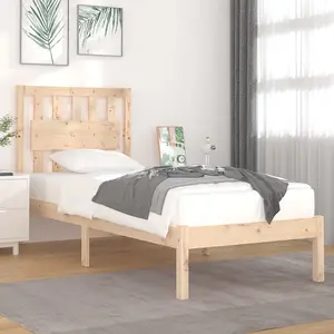 Berkfield Bed Frame Solid Wood Pine 90x190 cm 3FT Single