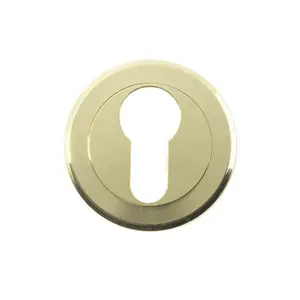 50mm Euro Profile Round Escutcheon Beveled Edge Concealed Fix Stainless Brass