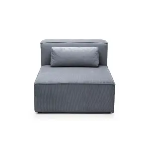 Doris Armless Chair Module in Dark Grey Cord Chenille