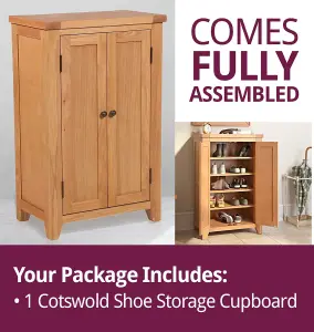 Hallowood Furniture Cotswold Shoe Storage Cupboard