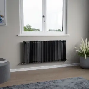 Agadon Aurora Designer Radiator 600 x 1260 mm Anthracite - 3515 BTU - 10 Years Guarantee