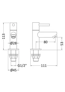 Round Lever Basin Taps - Chrome -Balterley