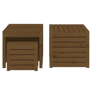 Berkfield 4 Piece Garden Box Set Honey Brown Solid Wood Pine