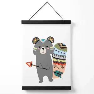 Grey Squirrel Tribal Animal Medium Poster with Black Hanger