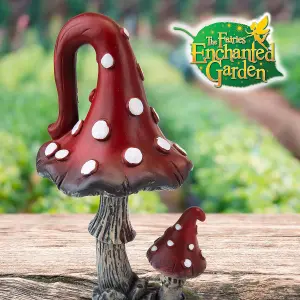 Enchanted Fairy Toadstool Secret Garden Ornament Red