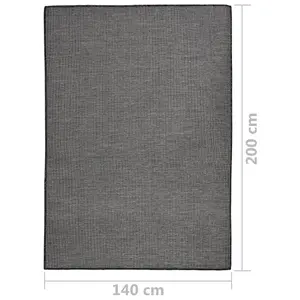 Outdoor Flatweave Rug 140x200 cm Grey