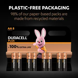 Duracell Plus AA Batteries, Pack of 8