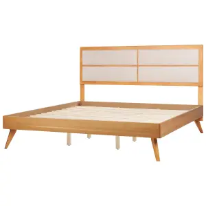 EU Super King Size Bed Light Wood POISSY