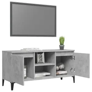 Berkfield TV Cabinet with Metal Legs Concrete Grey 103.5x35x50 cm