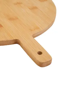 Interiors by Premier Bamboo Wood Chopping Board, Natural Wood Round Chopping Board For Kitchen Counter Top, Wood Chopping Board