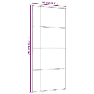 Berkfield Sliding Door ESG Glass and Aluminium 90x205 cm Black