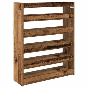 Berkfield Shoe Rack Old Wood 80x25x100 cm Engineered Wood