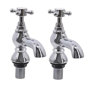 Rinse Bathrooms Bath Tap Bathroom Twin Lever Chrome Brass Tub Taps