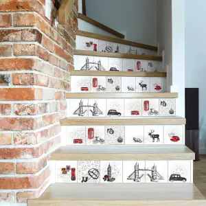 24 Pieces 15x15cm Londoner Tile Stickers