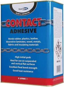 Bond It Contact Adhesive Premium Solvent Based Glue 5 Litres