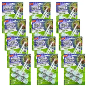 Forest Pine Pack of 12 Toilet Rim Block Cleaner Twin Pack Anti-Limescale, Foaming Cleaning Action, Lasts Up to 4 Weeks