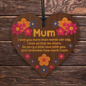 Red Ocean Beautiful Gift For Mum For Mothers Day Birthday Wooden Heart Sign Gifts From Daughter Son For Mum Mummy