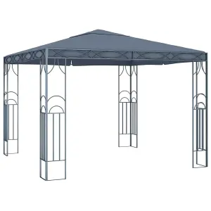 Berkfield Gazebo with LED String Lights 300x300 cm Anthracite