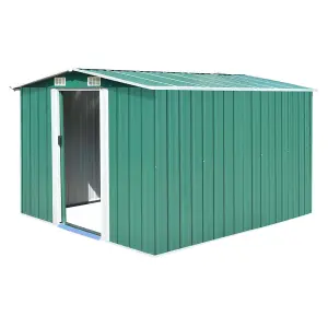 Berkfield Garden Shed 257x298x178 cm Metal Green