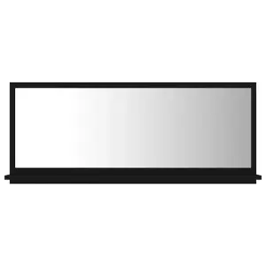 Berkfield Bathroom Mirror Black 90x10.5x37 cm Engineered Wood