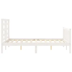 Berkfield Bed Frame with Headboard White 140x200 cm Solid Wood