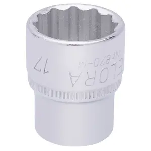 Draper Elora Bi-Hexagon Socket, 3/8" Sq. Dr., 17mm 25937