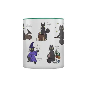 Spooky Cat A Guide To Witchcraft Inner Two Tone Mug White/Green/Grey (One Size)