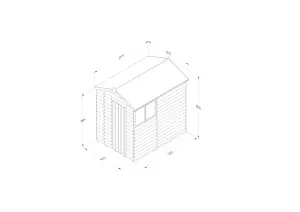 4LIFE Apex Shed 5x7 - Single Door - 2 Window