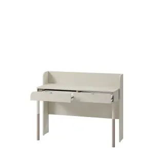 Harmony 03 Desk in Cashmere & Truffle - 1220mm x 970mm x 500mm - Streamlined Productivity with Modern Flair