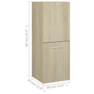 Berkfield Bathroom Cabinet Sonoma Oak 30x30x80 cm Engineered Wood