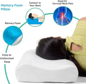 MantraRaj Orthopedic Contour Pillow for Keeps Soothe Neck and Back Pain Gel Cooling Pillow Ergonomic Cervical Pillows for Sleeping